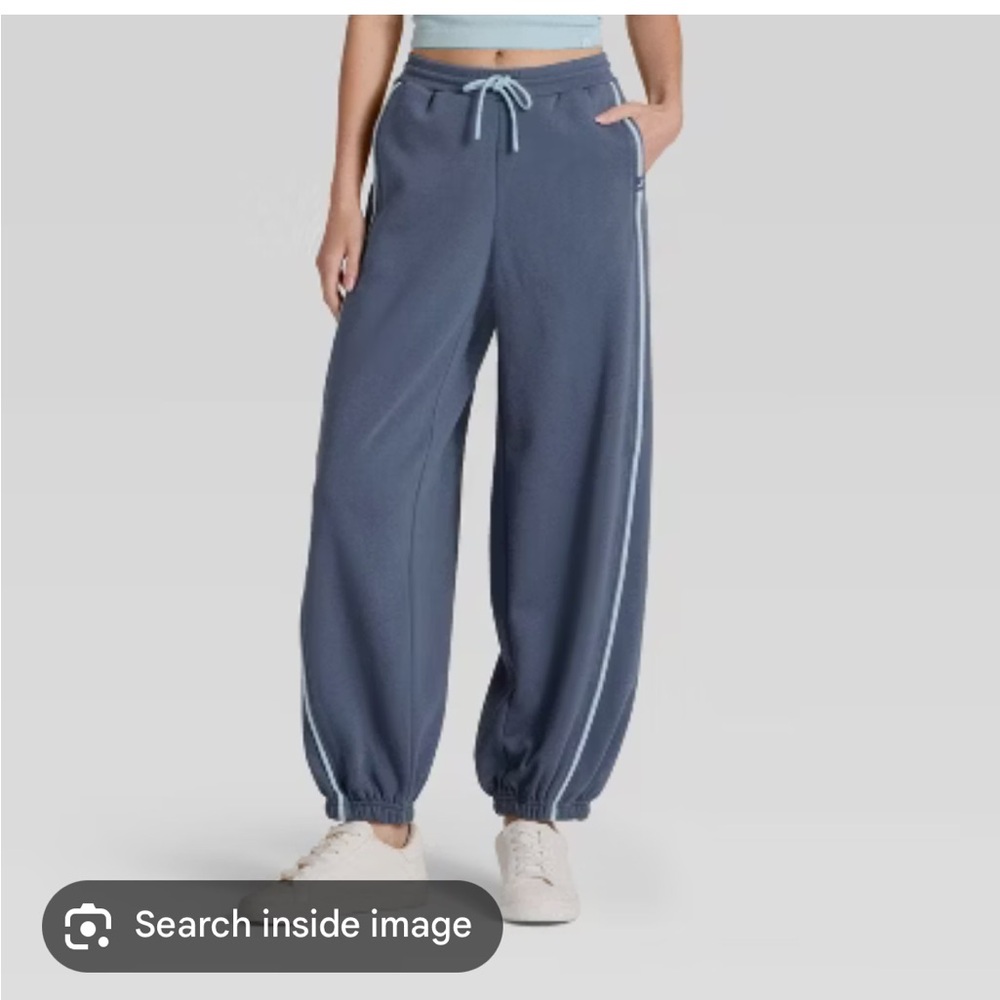 JoyLab Women's Blue Barrel Fleece Joggers oversized - XS feels like S - Picture 3 of 11